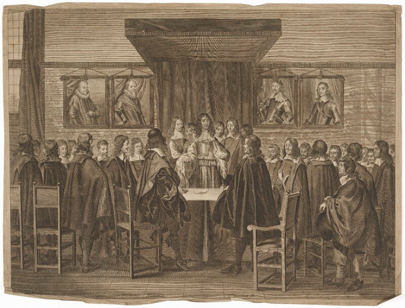 Charles ii addressing the states general, the members all standing (king charles ii) npg d32321