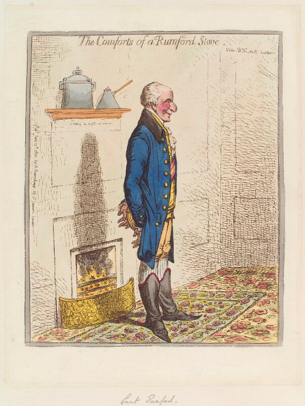 Sir benjamin thompson, count von rumford ('the comforts of a rumford stove') npg d12740