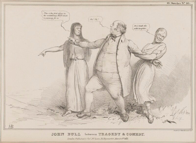 John bull between tragedy & comedy (john henry north; john bull; sir charles wetherell) npg d41050