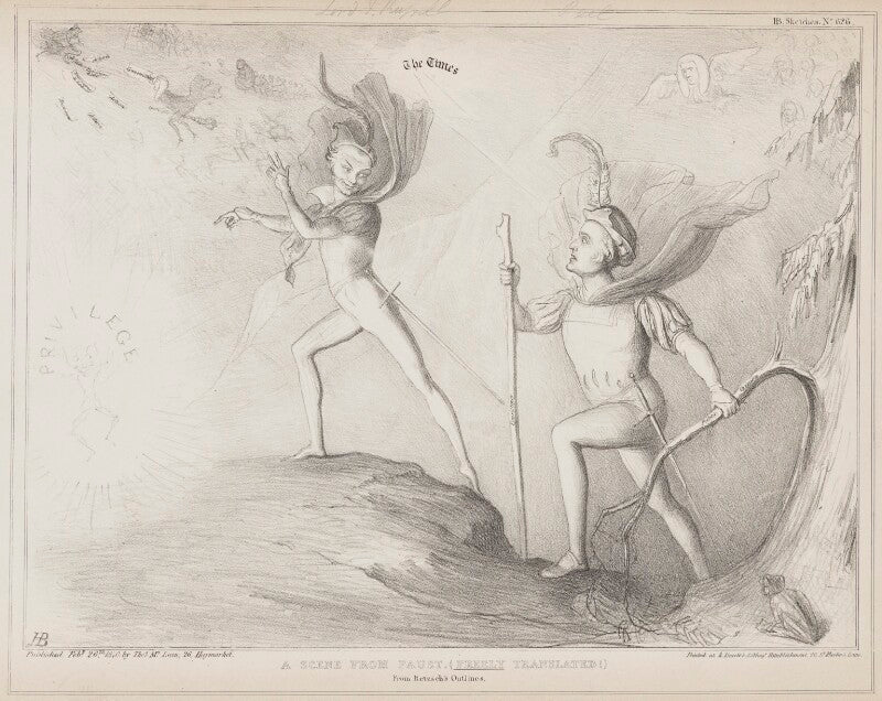 A scene from faust (john russell, 1st earl russell; sir robert peel, 2nd bt) npg d41560