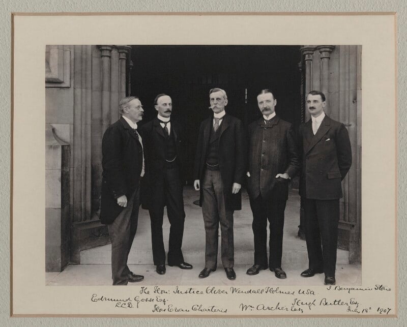 Sir edmund william gosse; sir evan charteris; oliver wendell holmes jr; william archer; (arthur) hugh montagu butler npg x135549