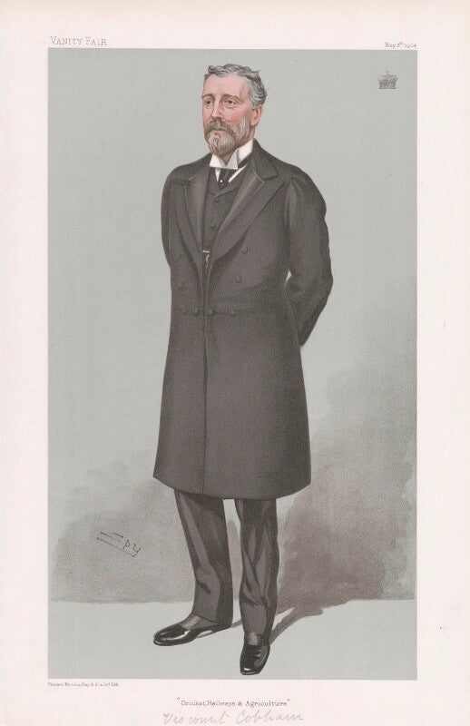 Charles george lyttelton, 8th viscount cobham ('statesmen. no. 767. "cricket, railways & agriculture"') npg d45221