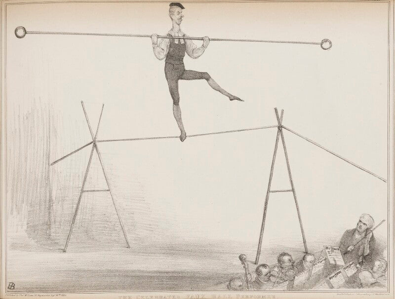 Henry brougham, 1st baron brougham and vaux ('the celebrated vaux hall performer on the tight rope') npg d41276
