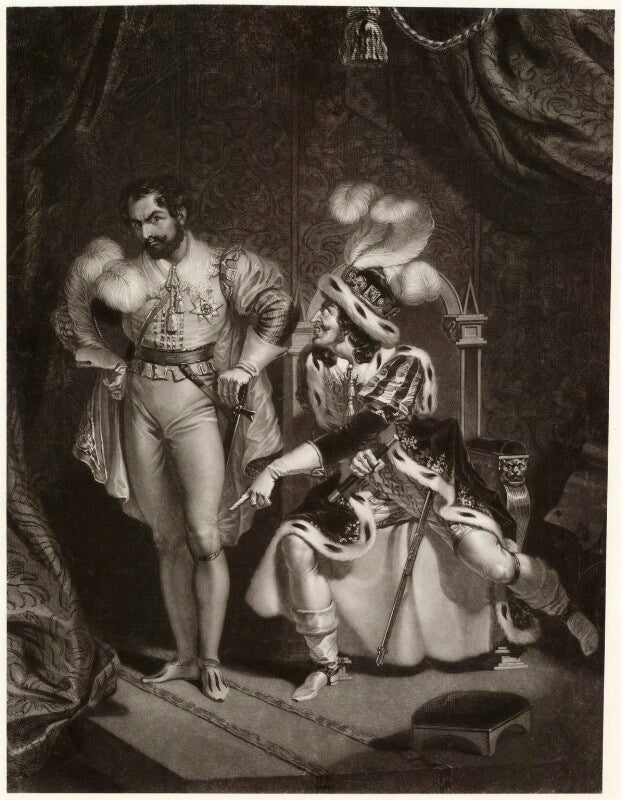 George frederick cooke as richard iii with an unknown actor as buckingham npg d36816