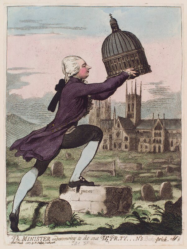 William pitt ('the minister endeavouring to eke out dr pr*ty***n's bisho prick') npg d12357