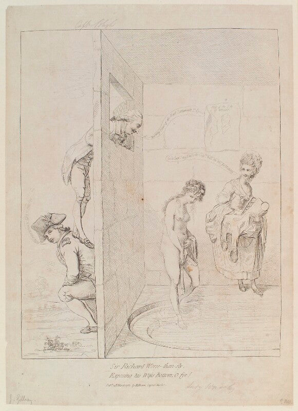 'sir richard worse than sly, exposing his wife's bottom; o fye!' npg d12979