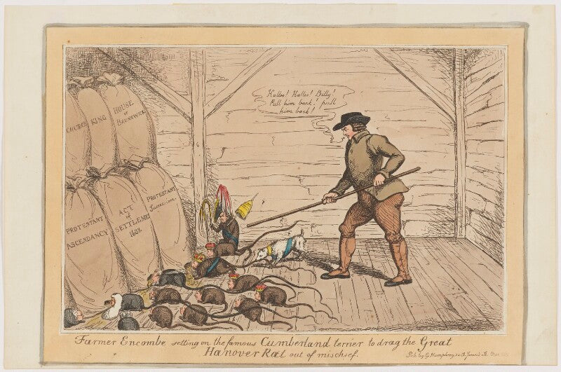 Farmer encombe setting on the famous cumberland terrier to drag the great hanover rat out of mischief npg d46050