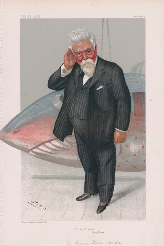 Sir hiram stevens maxim ('men of the day. no. 943. "'in the clouds' jehu junior"') npg d45253