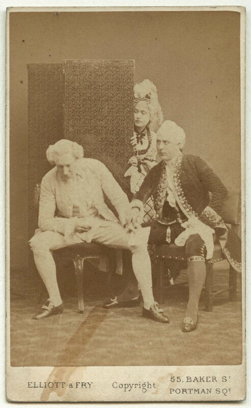 William farren as sir peter teazle; amy fawsitt as lady teazle; john clayton as joseph surface in 'the school for scandal' npg x4334