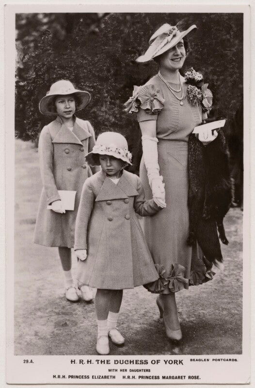 'h.r.h. the duchess of york with her daughters h.r.h. the princess elizabeth h.r.h. princess margaret rose' npg x193130