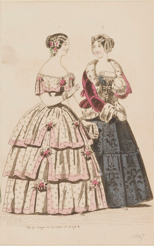 Ball and evening dresses, march 1847 npg d47966