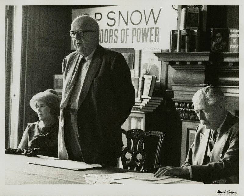 Pamela hansford johnson (lady snow); charles percy ('c.p.') snow, baron snow and harold macmillan, 1st earl of stockton npg x17971