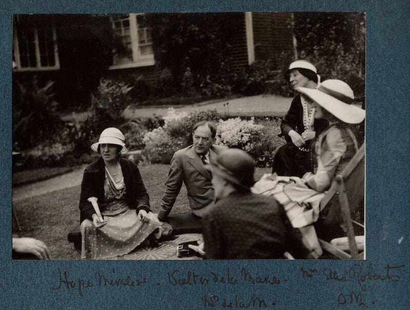 (helen) hope mirrlees; walter de la mare; elfrida de la mare (née ingpen); mrs ellis roberts; lady ottoline morrell npg ax143434