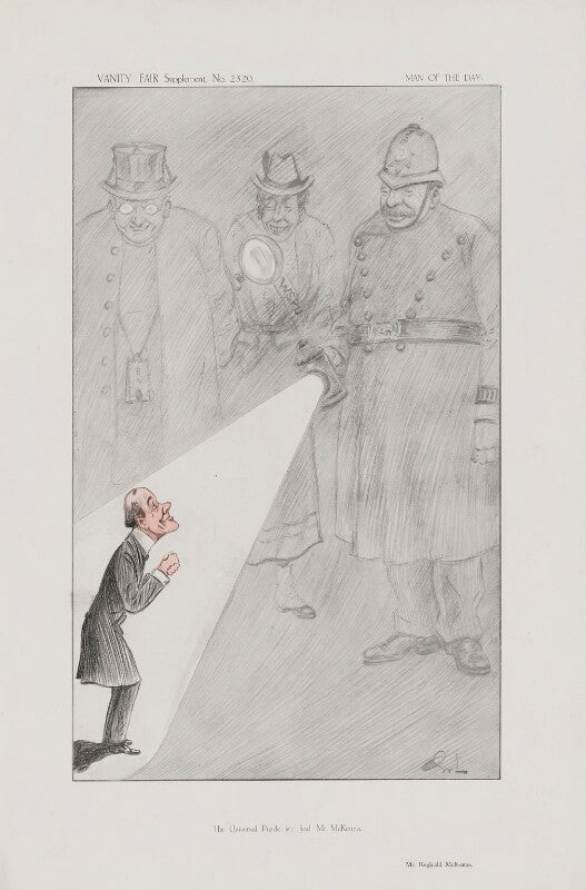 Reginald mckenna ('men of the day. no. 2320. "the universal puzzle is: find mr. mckenna."') npg d45710