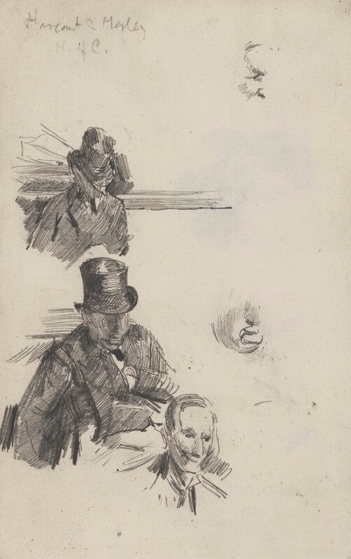 Sir william vernon harcourt; john morley, 1st viscount morley of blackburn npg 2317