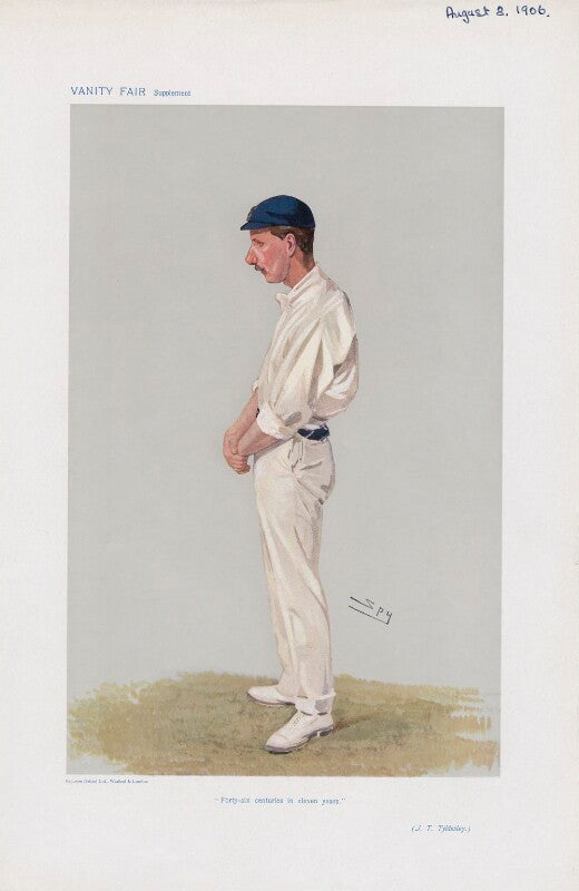 John thomas ('johnny') tyldesley ('men of the day. no. 1026. "forty six centuries in eleven years."') npg d45339