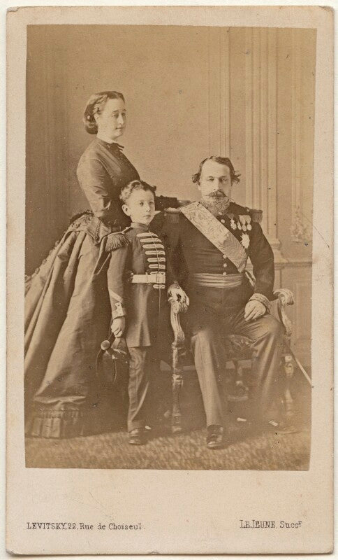 Eugénie, empress of france; napoléon, prince imperial; napoléon iii, emperor of france npg x28180