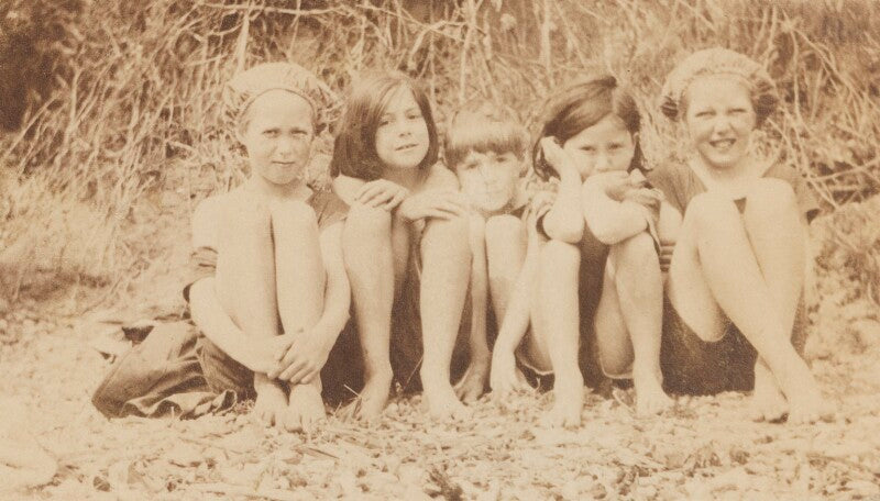 Horatia ('racy') buxton (née fisher); rachel (née maccarthy), lady david cecil; dermod maccarthy; barbara strachey; (cecilia) rosamund (née fisher), lady coleridge npg ax160855