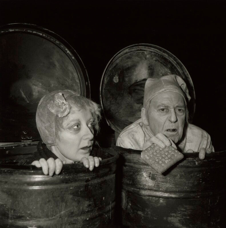 Frances cuka as 'nell'; richard goolden as nagg in 'endgame' npg x127139