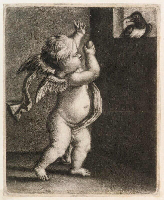 Putto with an egg and a magpie npg d11792