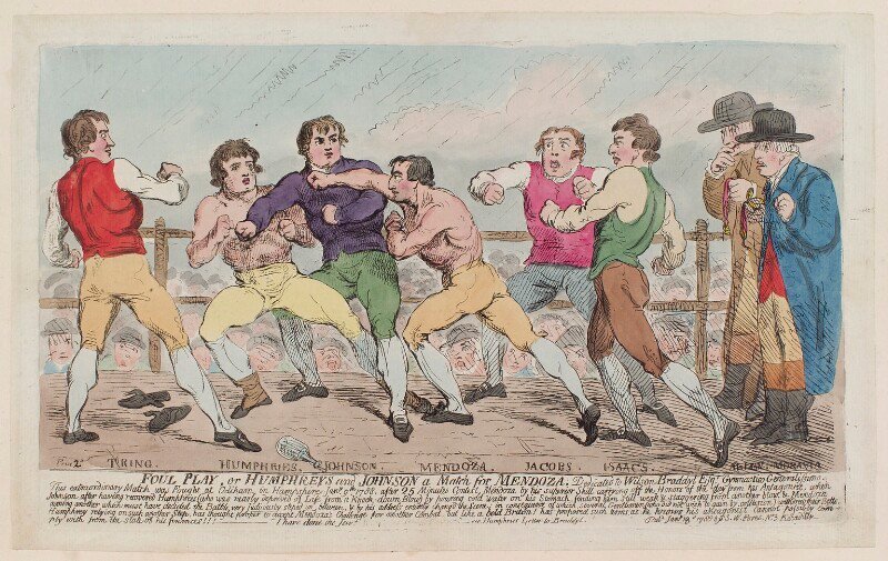 'foul play, or humphreys and johnson a match for mendoza...' npg d12370