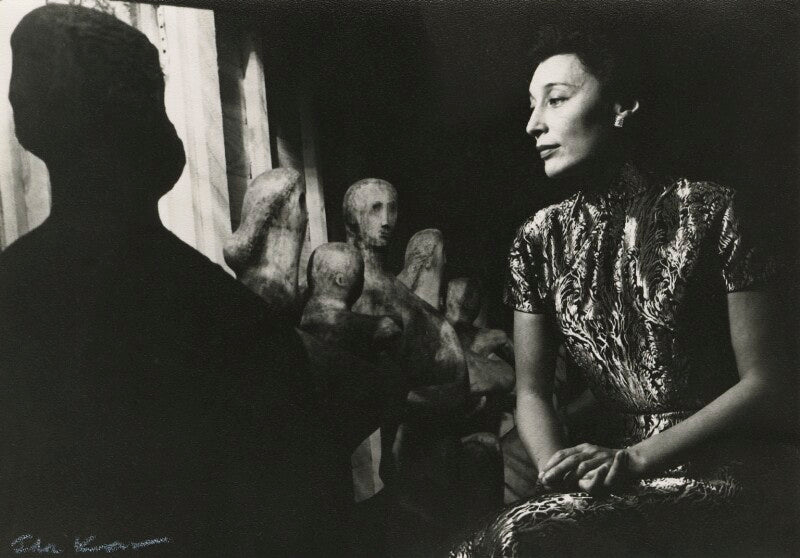 Han suyin (née elizabeth kuanghu chow, later comber) with a henry moore sculpture npg x127124