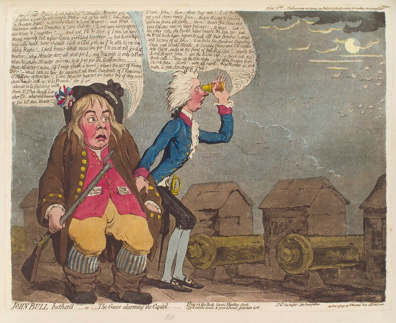 William pitt ('john bull bother'd; or the geese alarming the capitol') npg d12465
