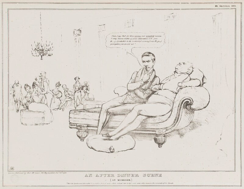 An after dinner scene (at windsor.) (henry brougham, 1st baron brougham and vaux; king william iv) npg d41095