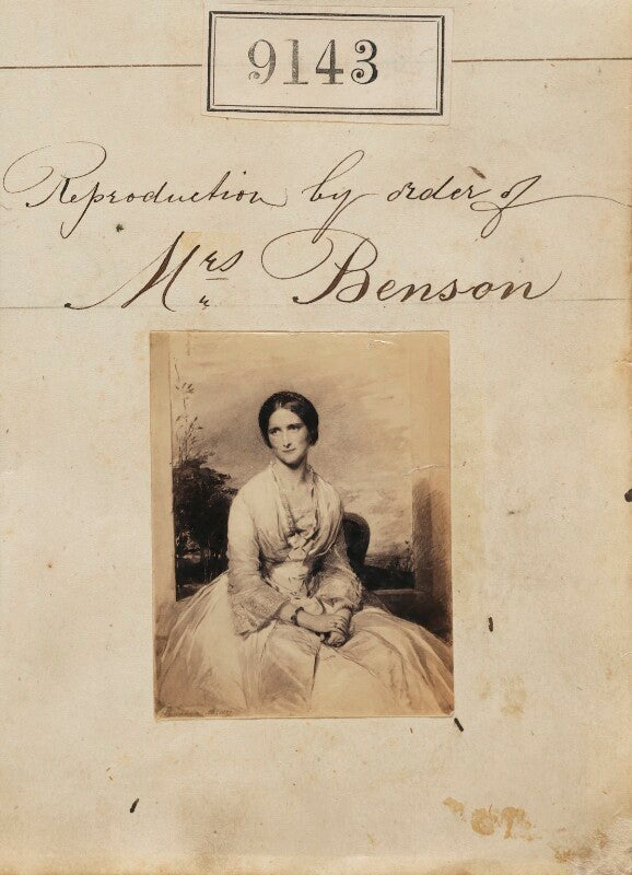 'reproduction by order of mrs benson' (unknown woman) npg ax58965