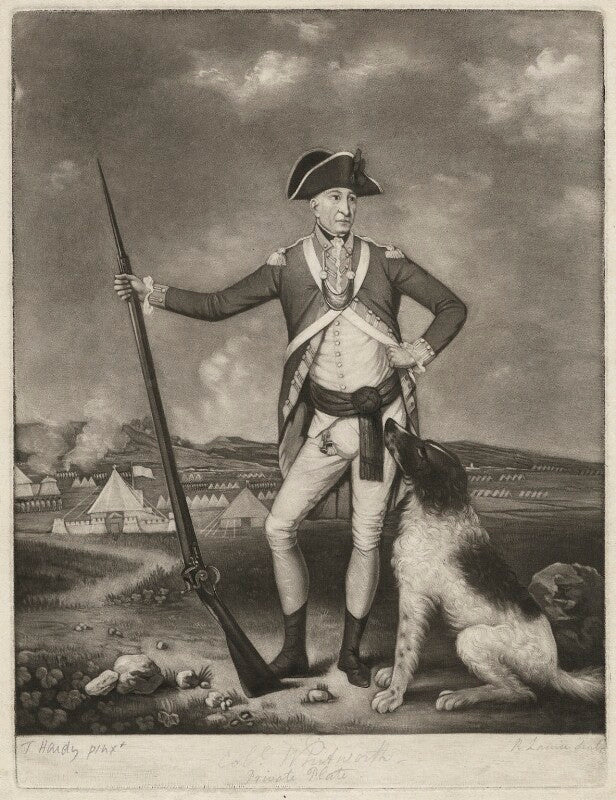 Sir richard whitworth in camp at winchester 1778 npg d37577