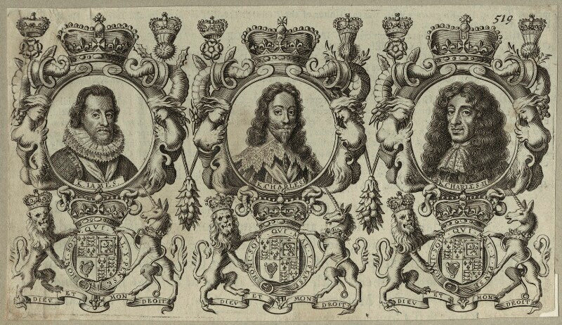 King james i of england and vi of scotland, king charles i and king charles ii npg d25717