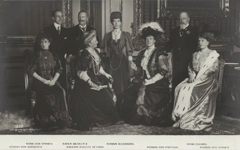 Royal group in the crimson drawing room at windsor castle npg x131269