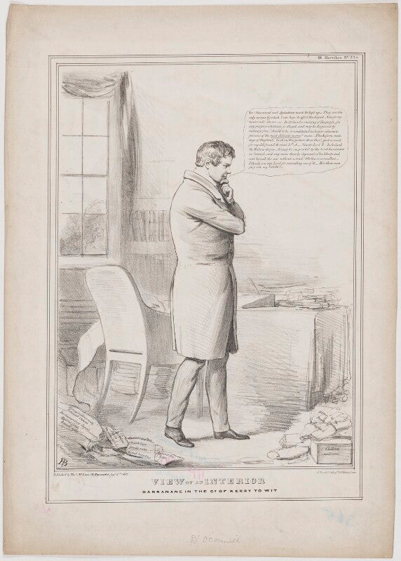 Daniel o'connell ('view of an interior : darranane in the co. of kerry to wit') npg d39347