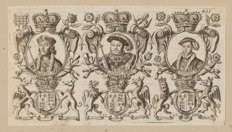 King henry vii; king henry viii; king edward vi npg d34139
