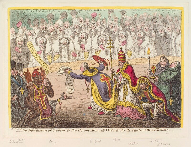 'the introduction of the pope to the convocation at oxford, by the cardinal broad bottom' npg d12933