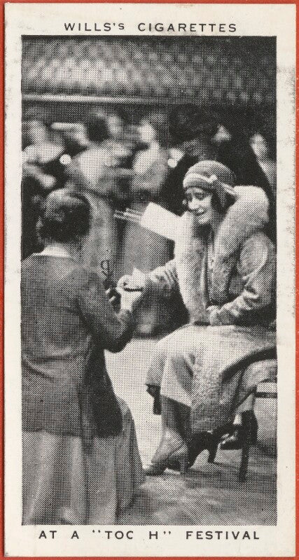 'at a "toc h" festival' (queen elizabeth, the queen mother; unknown woman) npg d47303