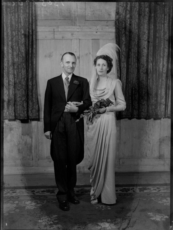 Margaret elizabeth (née robertson), lady silsoe; malcolm trustram eve, 1st baron silsoe npg x43052