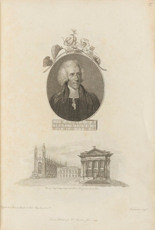 Thomas martyn with 'view of king's college chapel, the public library and senate house' npg d34336