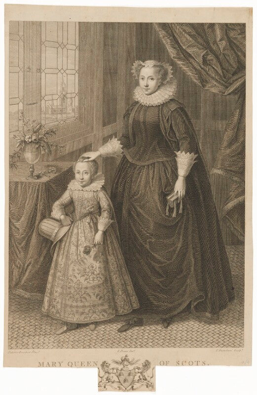 Unknown child called king james i of england and vi of scotland and an unknown woman called mary, queen of scots npg d31817