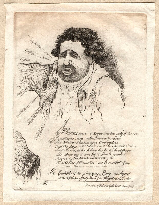 Charles james fox ('the contents of the sneezing bag analyzed') npg d9751