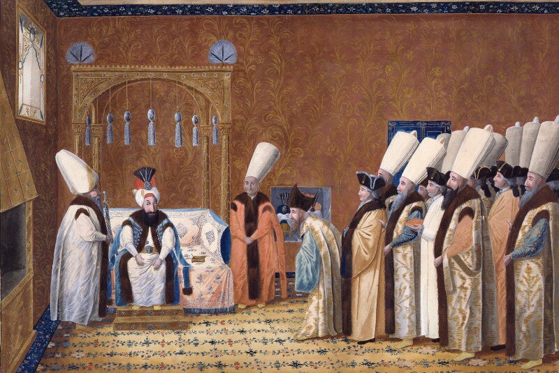The audience of the grand signor (a sultan of turkey receiving a british ambassador) npg 3797
