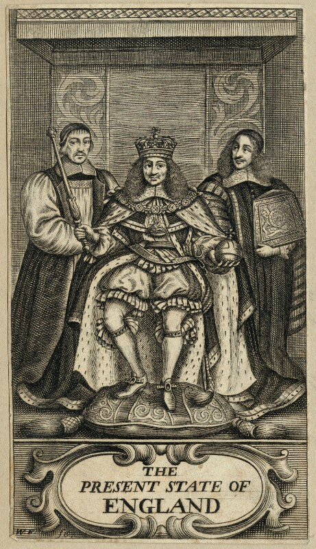 King charles ii; gilbert sheldon; sir orlando bridgeman, 1st bt npg d29288