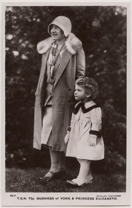 't.r.h. the duchess of york & princess elizabeth' (queen elizabeth, the queen mother; queen elizabeth ii) npg x193127