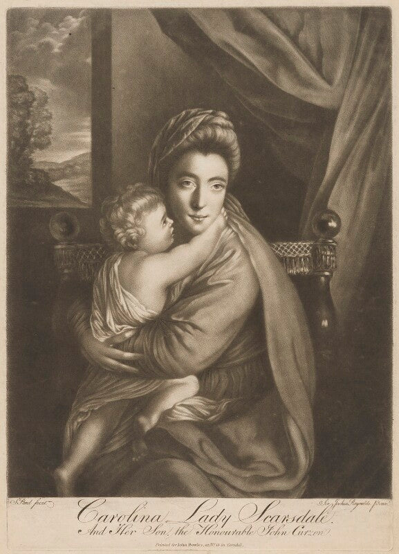 'caroline curzon (née colyear), lady scarsdale with her son the honourable john curzon' (john curzon; caroline curzon (née colyear), lady scarsdale) npg d40561