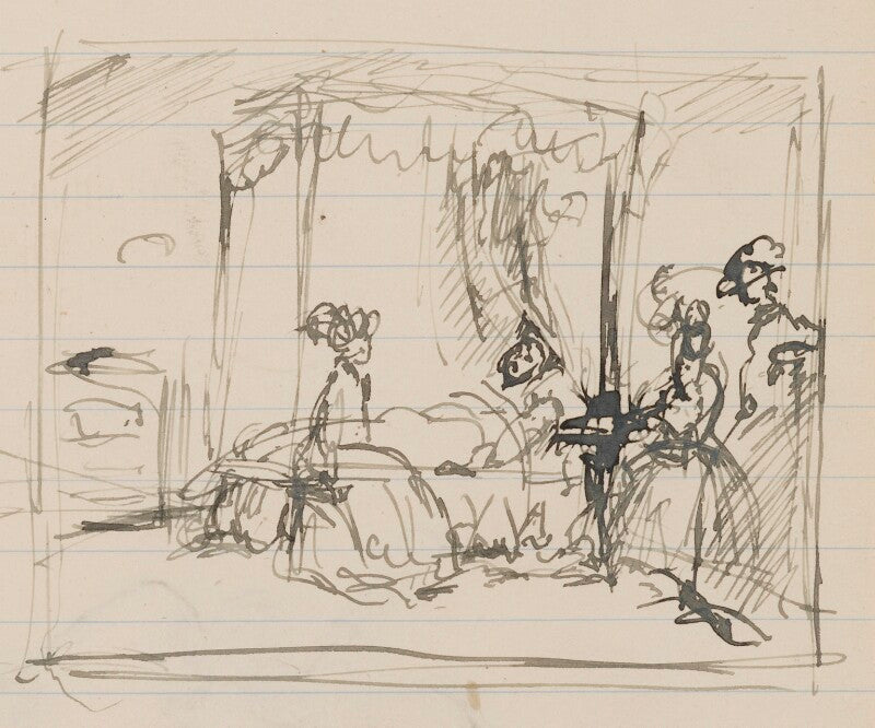 Unknown scene: invalid in bed with three female visitors npg 3072(1a)