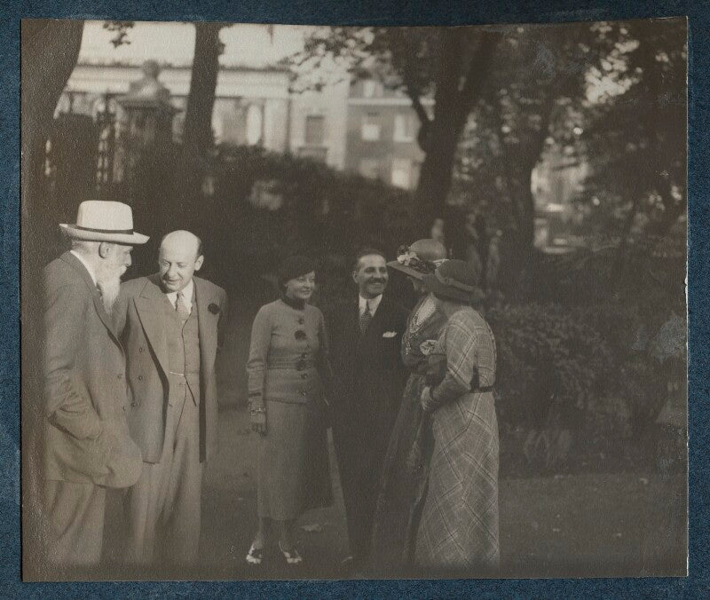 Thomas sturge moore; marc connelly; madeline hurlock; lady ottoline morrell and two unknown sitters npg ax143574