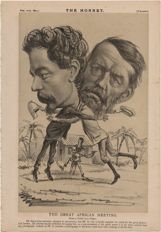 'the great african meeting. from a sketch by a native' (sir henry morton stanley; david livingstone) npg d48302