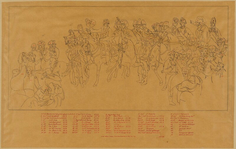 Key to field marshall the duke of wellington kg &c &c giving orders to his generals previous to a general action npg d42615