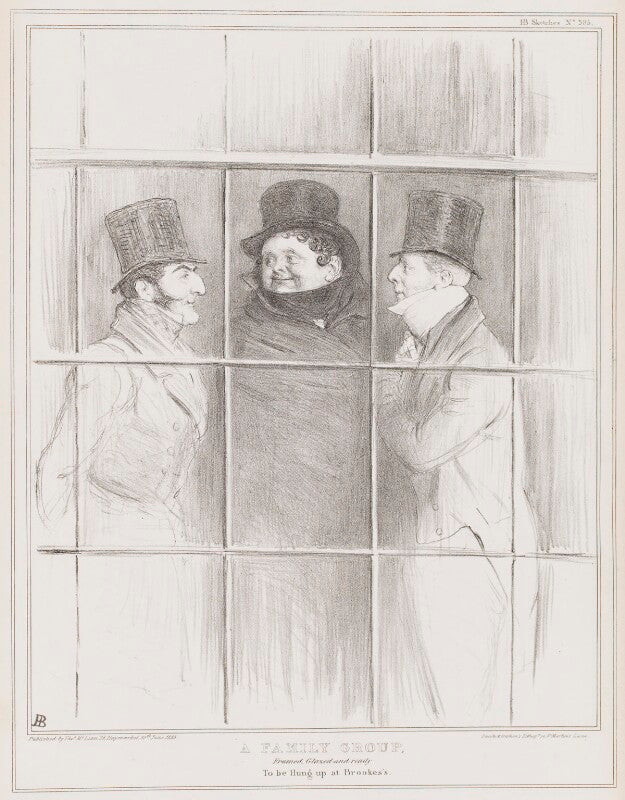 A family group, framed, glazed and ready to be hung up at brookes's npg d41329