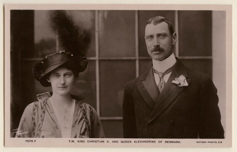 Queen alexandrine of denmark (née crown princess alexandrine of mecklenburg schwerin); christian x, king of denmark npg x193193